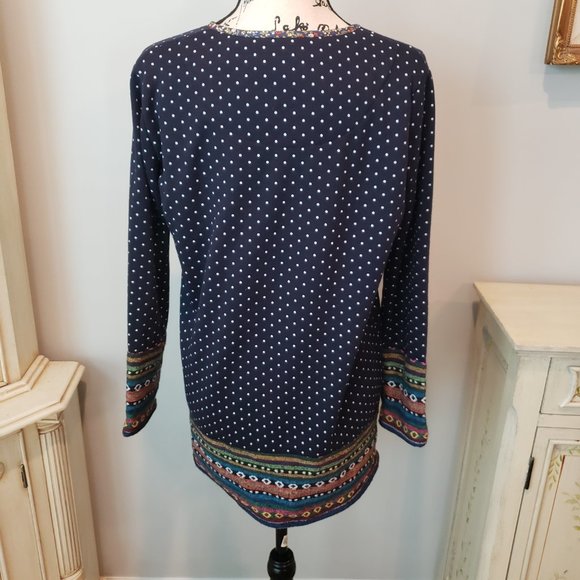 Guo Guo Size XL Sweater Fleece Lined Boho Bohemian - Picture 4 of 11